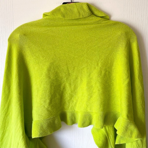 Lilly Pulitzer Cashmere Ruffle Wrap Spring Winter Scarf Shawl Lime Green OS EUC - Picture 5 of 7